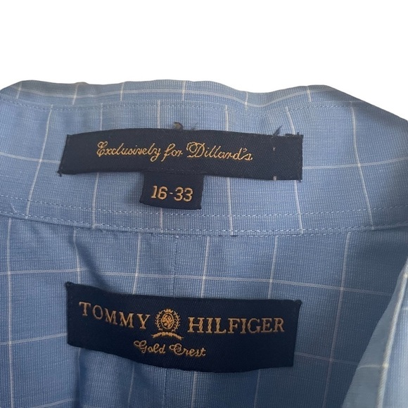 Tommy hilfiger gold crest dillard’s blue button down long sleeve shirt - Picture 2 of 4